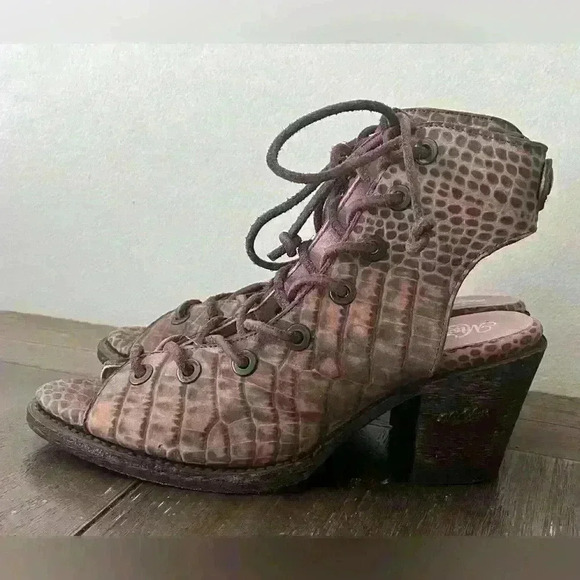 EUC Miss Macie Goodness Gracious Open Toe Lace Up  Booties Womens size 7.5 - Picture 8 of 12